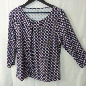 Talbot's Women's Printed 3/4 sleeved Shirt Large